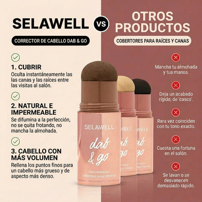 MELUNARA Dab & Go — Corrector capilar que cubre las canas y las raíces en 10 segundos