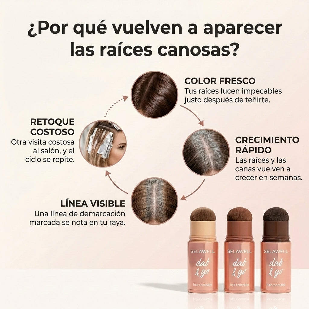 MELUNARA Dab & Go — Corrector capilar que cubre las canas y las raíces en 10 segundos