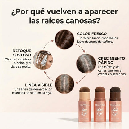 MELUNARA Dab & Go — Corrector capilar que cubre las canas y las raíces en 10 segundos