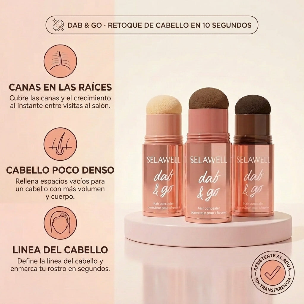 MELUNARA Dab & Go — Corrector capilar que cubre las canas y las raíces en 10 segundos